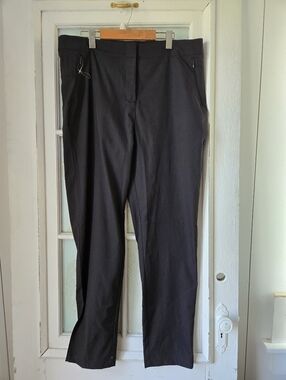 Lolë Black Straight Leg Travel Pants NWT Size 14